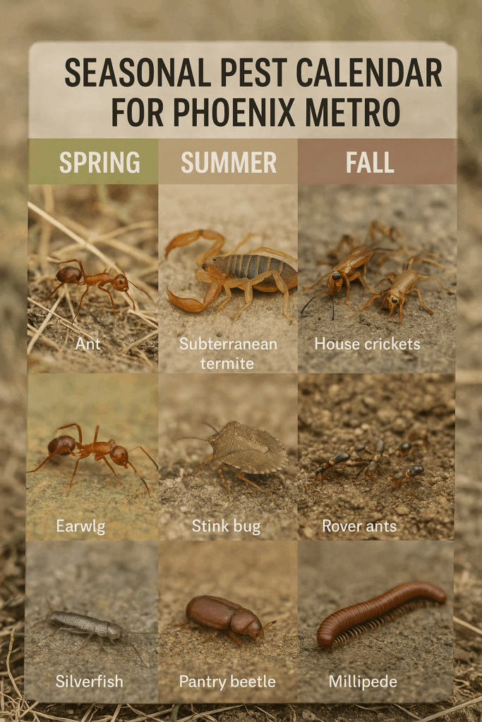 pests in arizona and what season are they most active