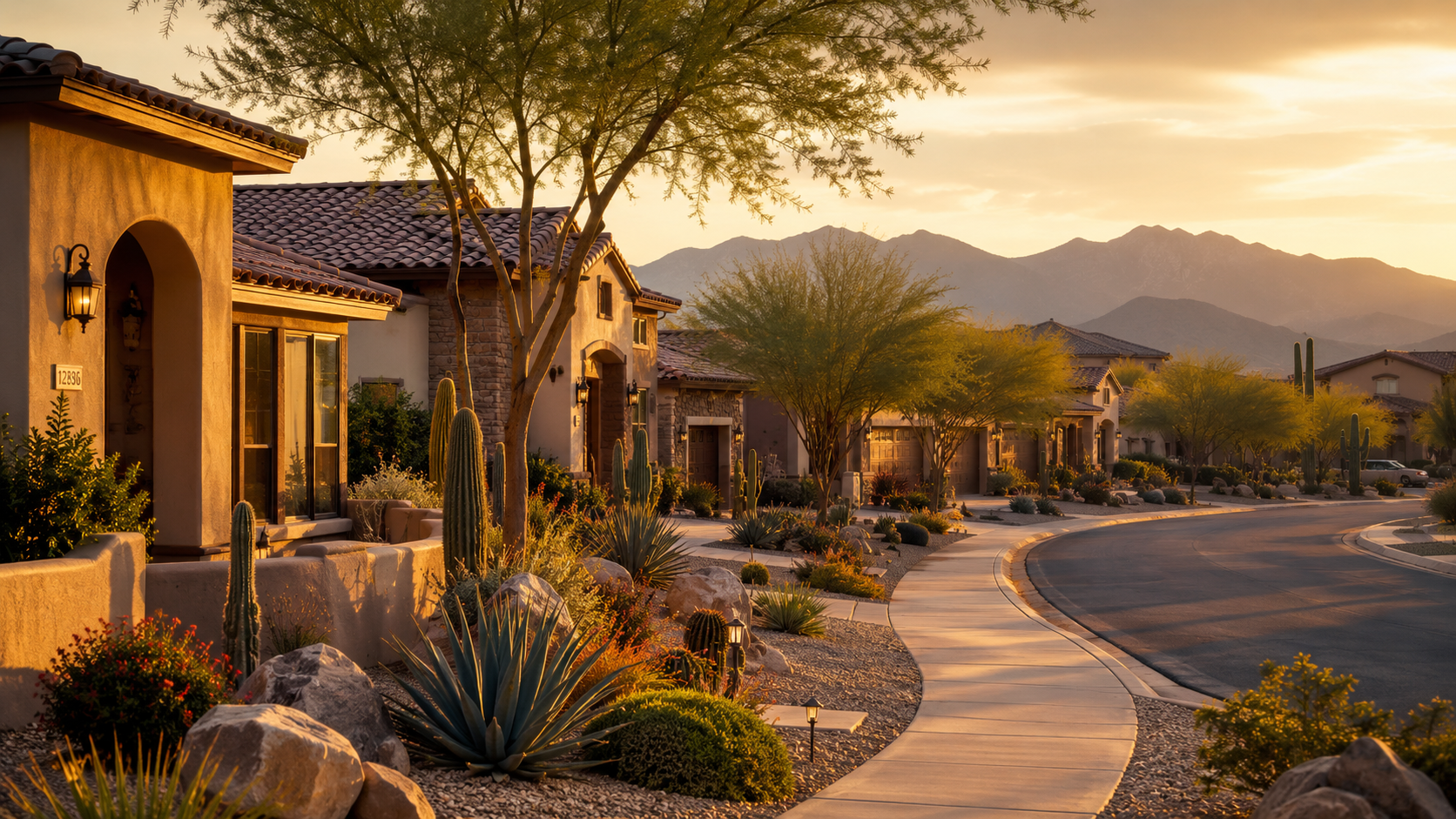 Arizona pest guide for new homeowners — Phoenix Valley neighborhood with desert landscape